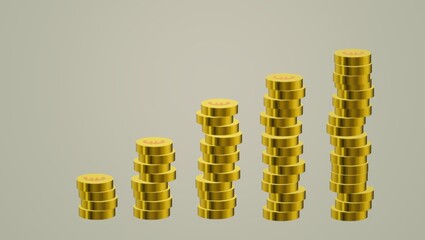 3d representation of financial growth