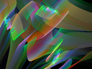 Wall Mural - abstract fractal background, computer-generated illustration.