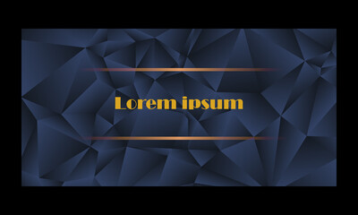 Poster - Abstract dark blue background. Triangles with gradient as cover template.