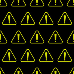 Poster - Exclamation Pattern. Vector Yellow Sign Pattern.