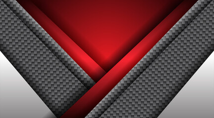 Poster - Modern abstract red metallic on design modern futuristic background . Metal frame geometric digital technology concept for wallpaper, banner template