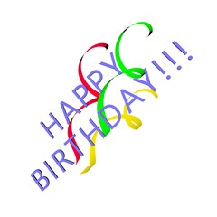 Poster - Red, yellow, green spiral ribbons and the inscription 