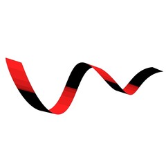 Poster - Black and red spiral ribbon on a white background. 3d rendering image.