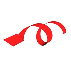 Poster - Black and red spiral ribbon on a white background. 3d rendering image.