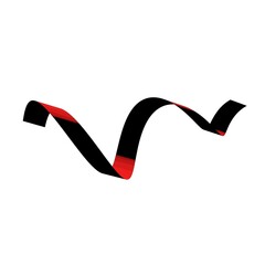 Poster - Black and red spiral ribbon on a white background. 3d rendering image.