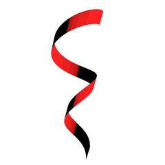 Poster - Black and red spiral ribbon on a white background. 3d rendering image.