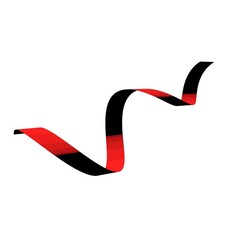Poster - Black and red spiral ribbon on a white background. 3d rendering image.