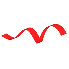 Poster - Red spiral ribbon on a white background. 3d rendering image.