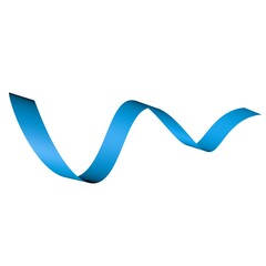 Poster - Blue spiral ribbon on a white background. 3d rendering image.