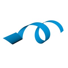 Poster - Blue spiral ribbon on a white background. 3d rendering image.