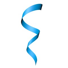 Poster - Blue spiral ribbon on a white background. 3d rendering image.