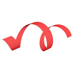 Poster - Red spiral ribbon on a white background. 3d rendering image.