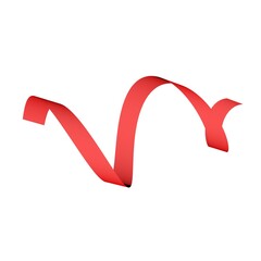 Poster - Red spiral ribbon on a white background. 3d rendering image.
