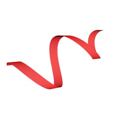 Poster - Red spiral ribbon on a white background. 3d rendering image.