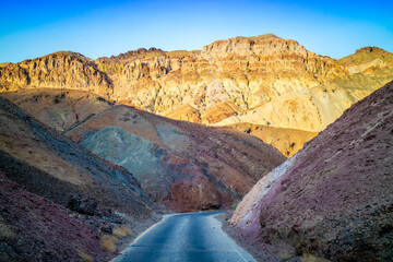 Wall Mural - A long way down the road of Death Valley National Park