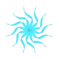 Poster - Circular pattern from blue ribbons on a white background. 3d graphics. Wine from stripes.