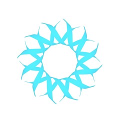 Poster - Circular pattern from blue ribbons on a white background. 3d graphics. Wine from stripes.