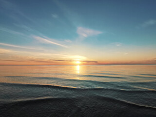 Spectacular sunset over a sea