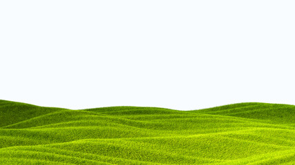 green field isolated against a white background