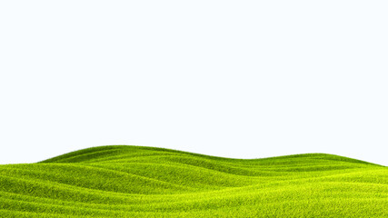 Wall Mural - green field isolated against a white background