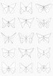 © Komain Techanadta - Thin line butterfly icons, Set of origami butterflies, Vector illustration