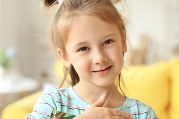 Poster - Cute little girl at home