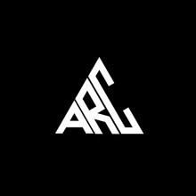 A R C Letter Logo Creative Design On Black Color Background. ARC Icon