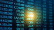 © czchampz - Stock market data on digital LED display. Fundamental and technical analysis with candle stick graph chart of stock market trading to represent about Bullish and Bearish point.