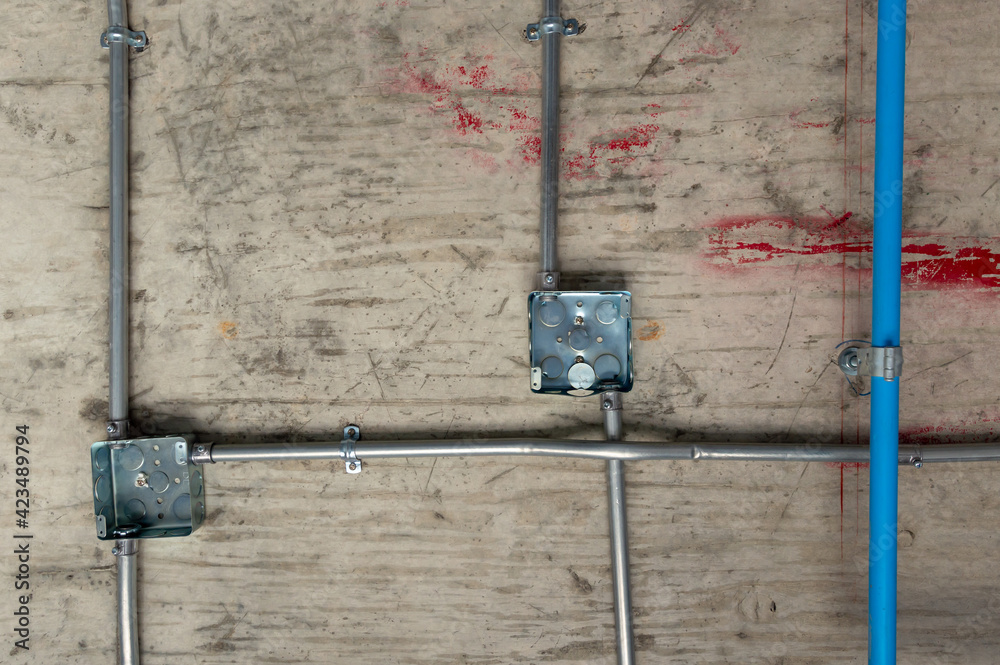 Photo Stock Electrical conduit for cable routing between electrical ...