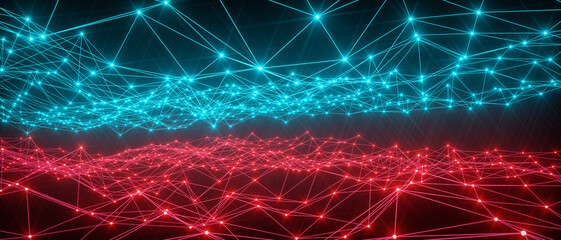Wall Mural - abstract network concept line connection (3d rendering)