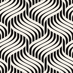 seamless pattern with geometric waves. endless stylish texture. ripple monochrome background. linear