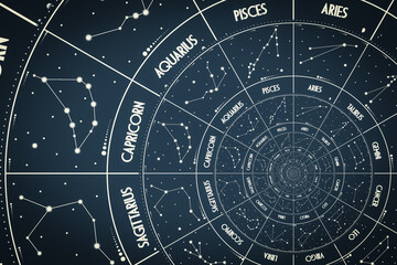 Droste effect background. Abstract design for concepts related to astrology and fantasy.