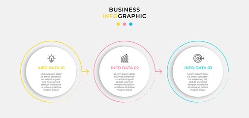 Vector Infographic design business template with icons and 3 options or steps. Can be used for process diagram, presentations, workflow layout, banner, flow chart, info graph