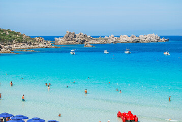 Quiet and sunny turquoise beach to relax