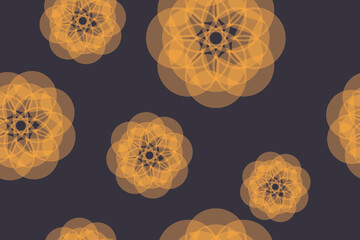 Wall Mural - seamless, abstract background pattern made with geometric circle shapes in flower abstraction. playf