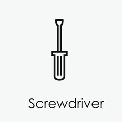 Poster - Screwdriver vector icon.  Editable stroke. Linear style sign for use on web design and mobile apps, logo. Symbol illustration. Pixel vector graphics - Vector