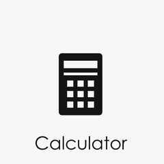 Poster - Calculator vector icon.  Editable stroke. Linear style sign for use on web design and mobile apps, logo. Symbol illustration. Pixel vector graphics - Vector