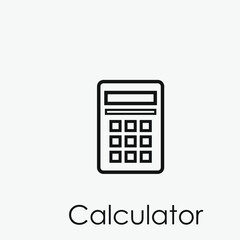 Poster - Calculator vector icon.  Editable stroke. Linear style sign for use on web design and mobile apps, logo. Symbol illustration. Pixel vector graphics - Vector