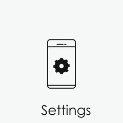 Poster - Settings vector icon.  Editable stroke. Linear style sign for use on web design and mobile apps, logo. Symbol illustration. Pixel vector graphics - Vector