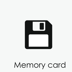 Poster - Memory card vector icon.  Editable stroke. Linear style sign for use on web design and mobile apps, logo. Symbol illustration. Pixel vector graphics - Vector