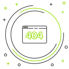 Poster - line page with a 404 error icon isolated on white background. template reports that the page is not 