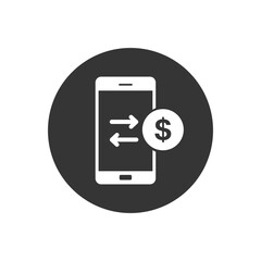 Poster - Vector mobile transfer money icon in flat