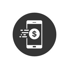 Poster - Mobile banking white icon in trendy flat style design. Vector graphic illustration. Suitable for website design