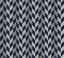 vector modern herringbone or chevron pattern from small line shape with blue and grey color seamless