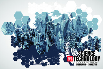 Vector of science technology concept. Communication network