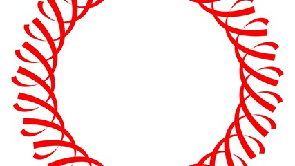Poster - Red circular pattern from ribbons on a white background. Graphic design. 3d rendering image.