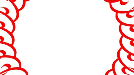 Poster - Red circular pattern from ribbons on a white background. Graphic design. 3d rendering image.