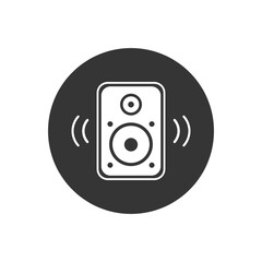 Wall Mural - Acoustic music speaker white icon. Simple icon element for website, web design, mobile applications, infographics