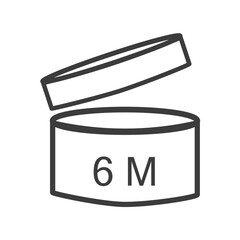 Poster - Pao 6m vector icon. Cosmetic open month life shelf, expiration period 6 months PAO symbol