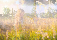 Landscape With Grass And Fog, Abstract, Texture, Illustration, Pattern, Design, Space, Light, Wallpaper, Fractal, Fantasy, Concept, Backdrop, Graphic, Effect, Black, Colorful, Grunge, Color, Art, Elem